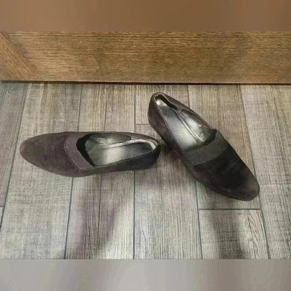 Stuart Weitzman Wedge Loafers Womens Size 8.5 Brown Suede Slip On Platform Shoes - Picture 2 of 8